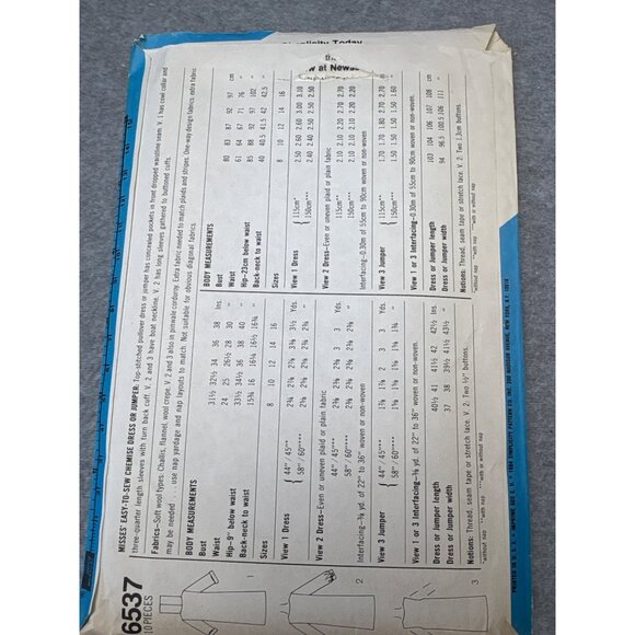 Vintage 1984 Simplicity 6537 Sewing Pattern Miss Size 10 12 14 Uncut - Picture 3 of 6